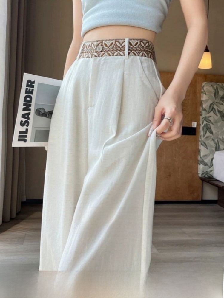 High Waist Wide Leg Ice Silk P - Tailored Trouser Wide ulasan dan harga