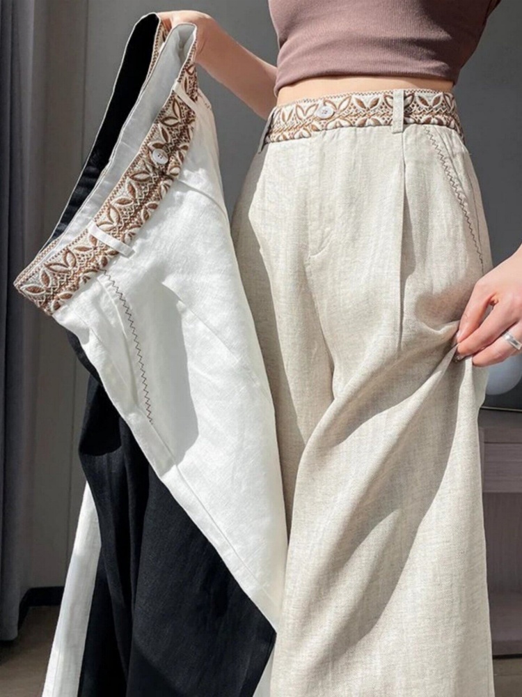 High Waist Wide Leg Ice Silk P - Tailored Trouser Wide ulasan dan harga