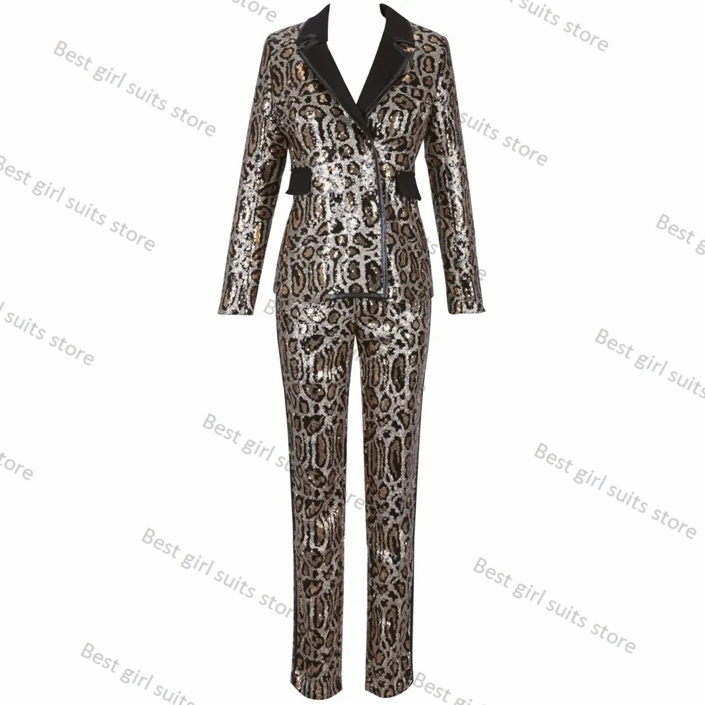 Leopard Printed 2 Piece Women  - Tailored Trouser Wide ulasan dan harga