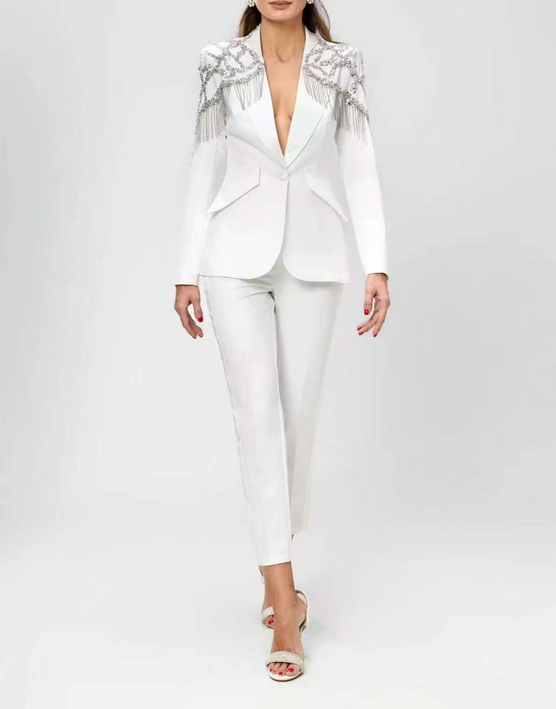 Crystals Beading Women Suit Se - Women'S Formal Wear For Wedding Guest ulasan dan harga