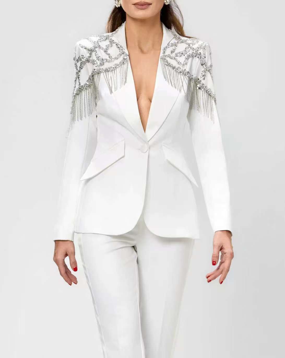 Crystals Beading Women Suit Se - Women'S Formal Wear For Wedding Guest ulasan dan harga