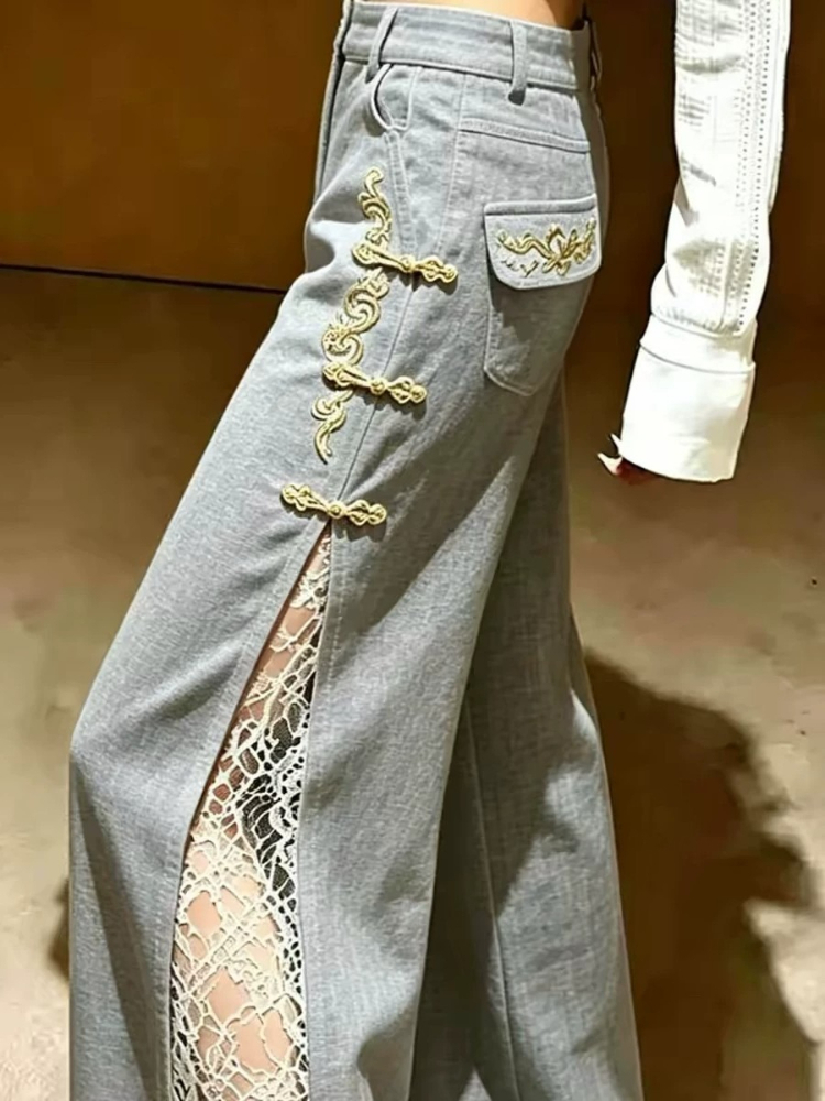 Tailored Trousers Gray Elegant - Tailored Trouser Wide ulasan dan harga