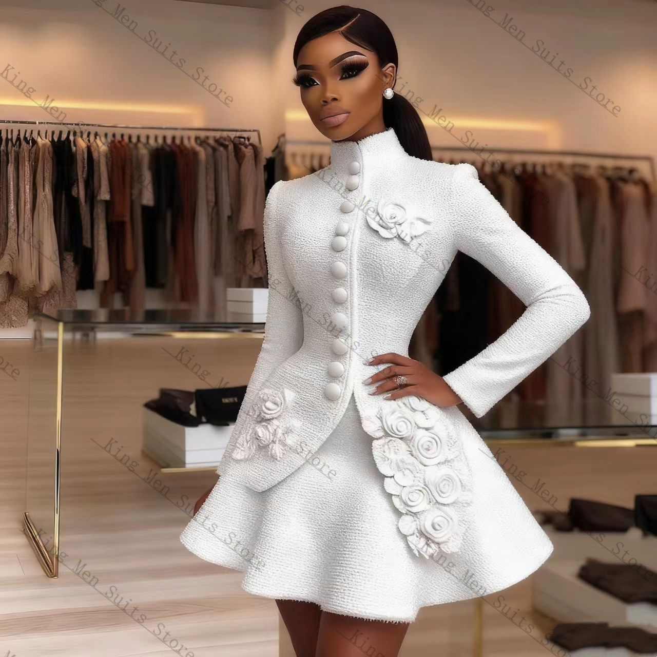 Luxury White Women Suit Set 2  - Women Formal Wear Coat ulasan dan harga