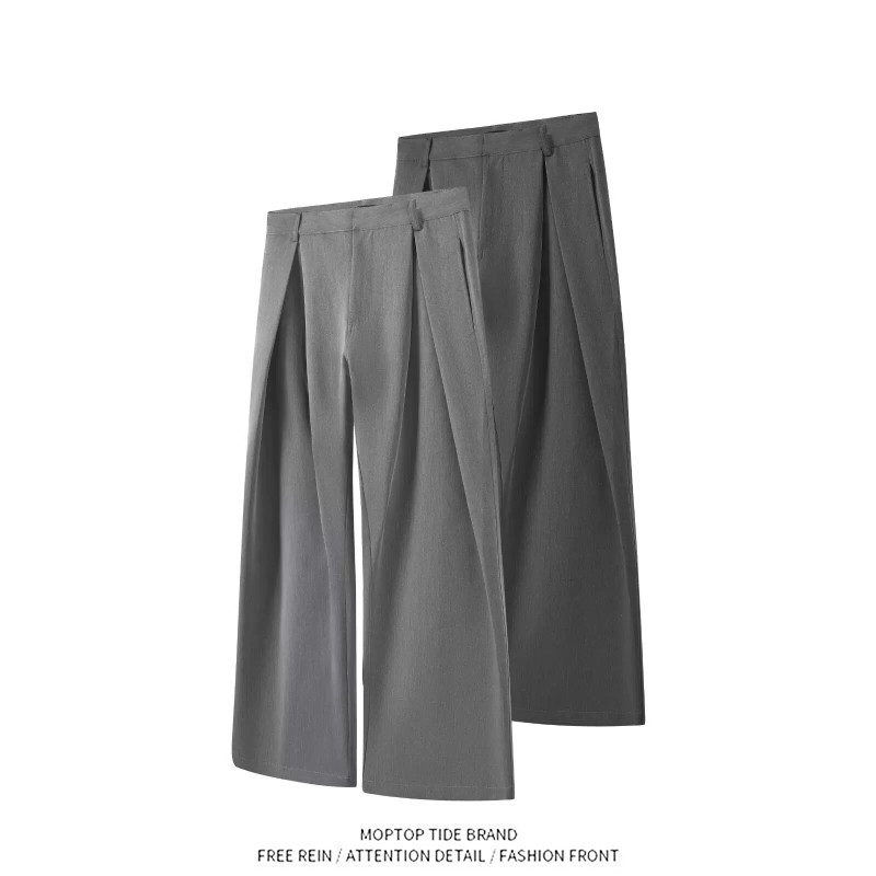 Retro Wide Leg Suit Pants Trou - Tailored Trouser Wide ulasan dan harga