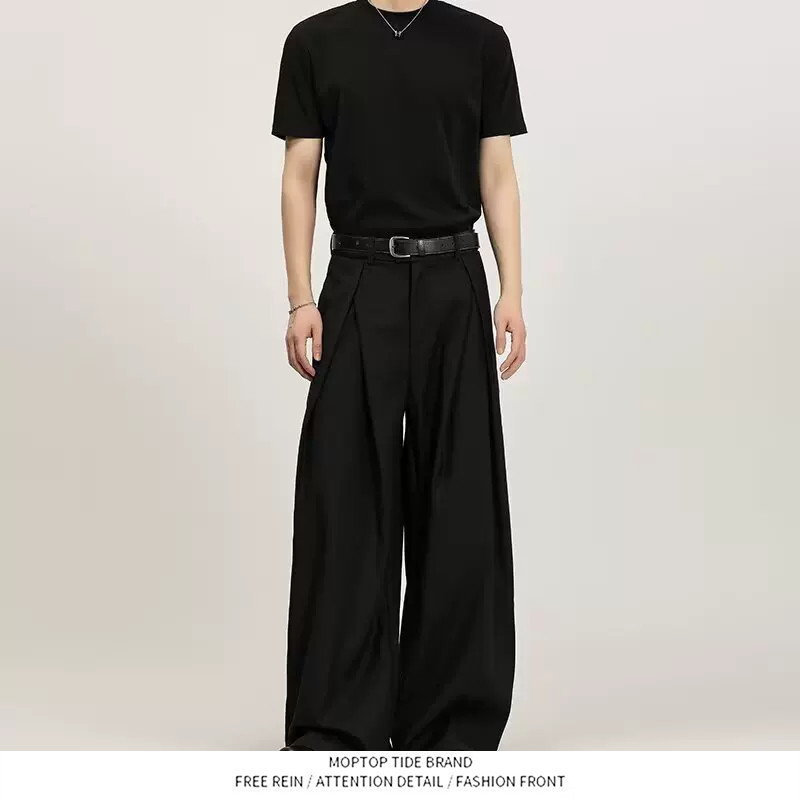 Retro Wide Leg Suit Pants Trou - Tailored Trouser Wide ulasan dan harga