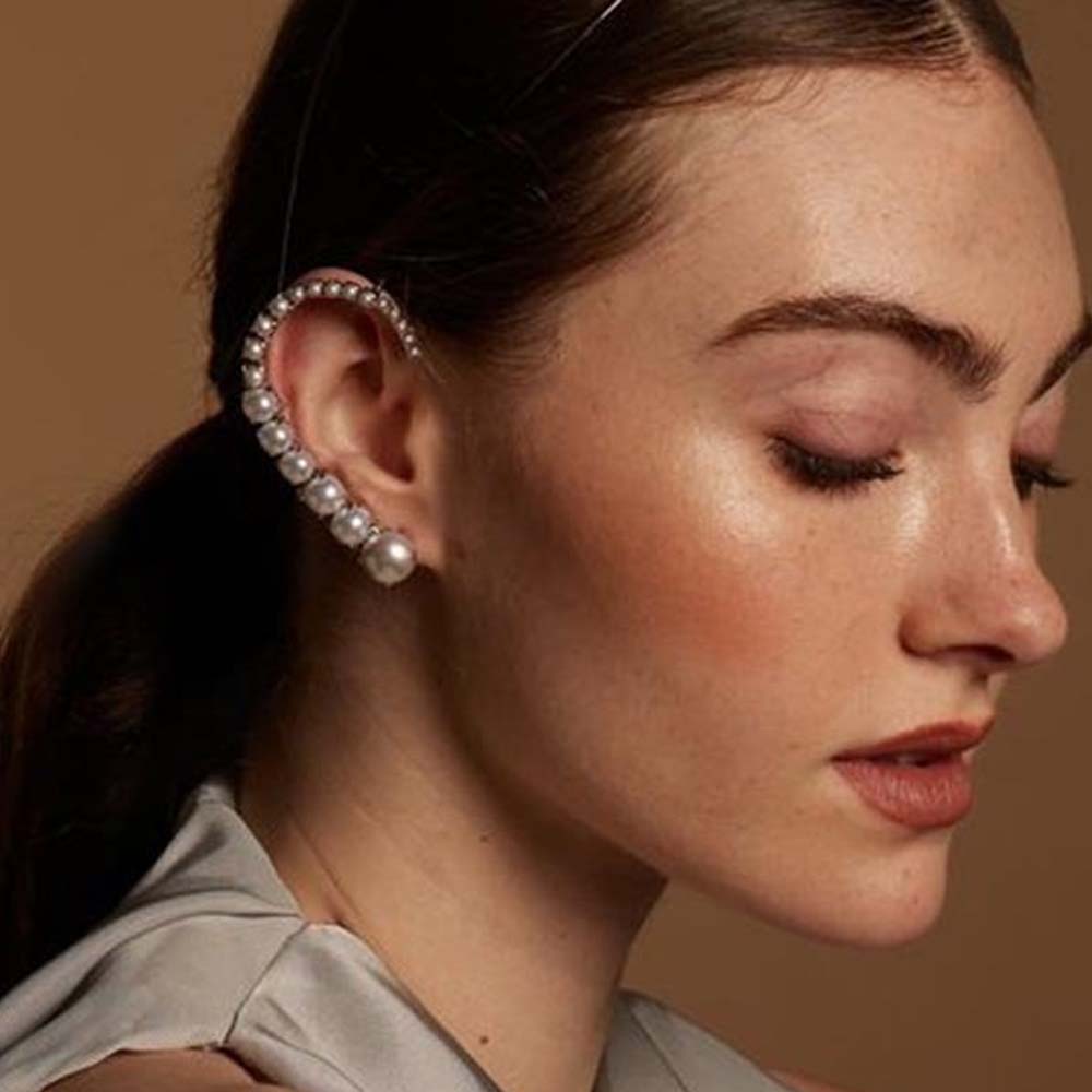 Stonefans Pearl Ear Clips With - Pearl Earring Stud ulasan dan harga