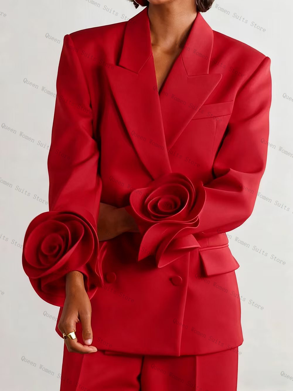 Luxury Red Women Suit Set 2 Pc - Women Formal Wear Coat ulasan dan harga