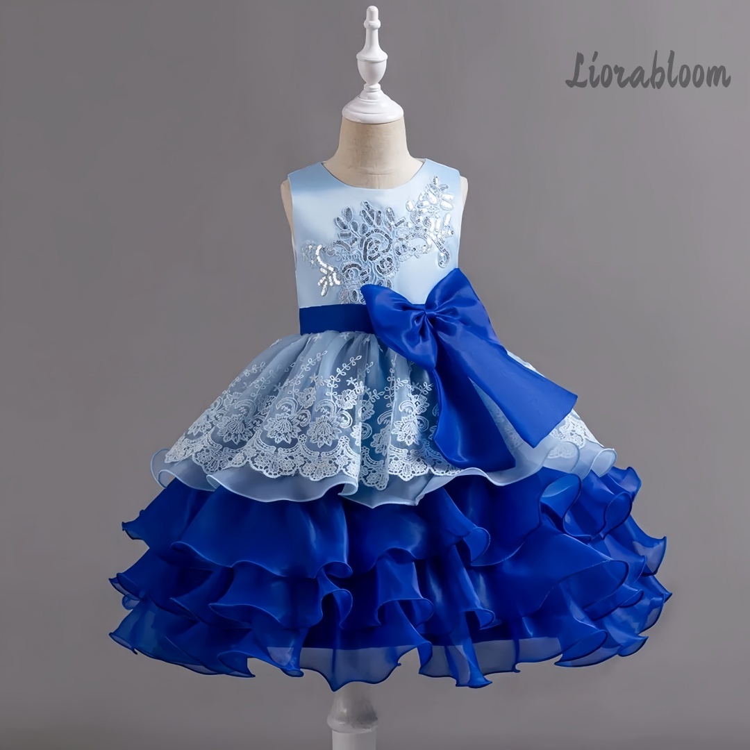 Girls' Dress With Large Bow Sl - Women'S Elegant Formal Wear ulasan dan harga