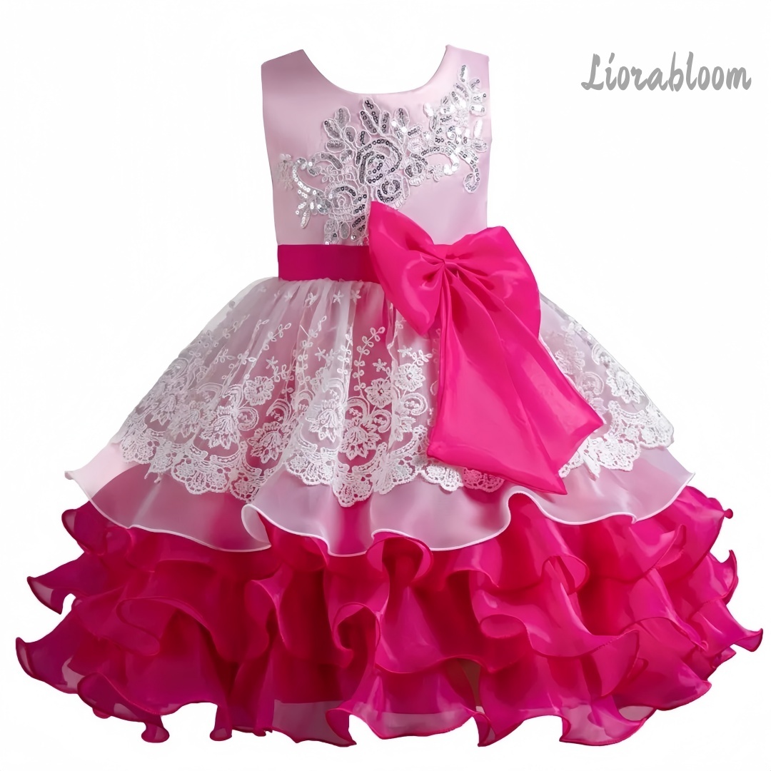 Girls' Dress With Large Bow Sl - Women'S Elegant Formal Wear ulasan dan harga