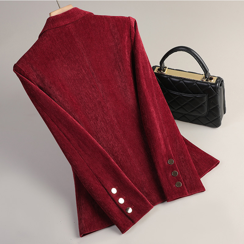 Yellow Gold Velvet Blazer Wome - Women Formal Wear Coat ulasan dan harga