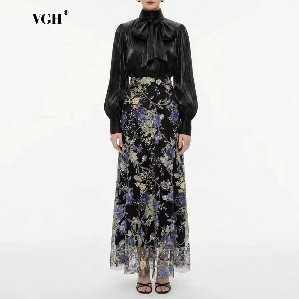 VGH Elegant Chic Black Floral  - Women'S Elegant Formal Wear ulasan dan harga
