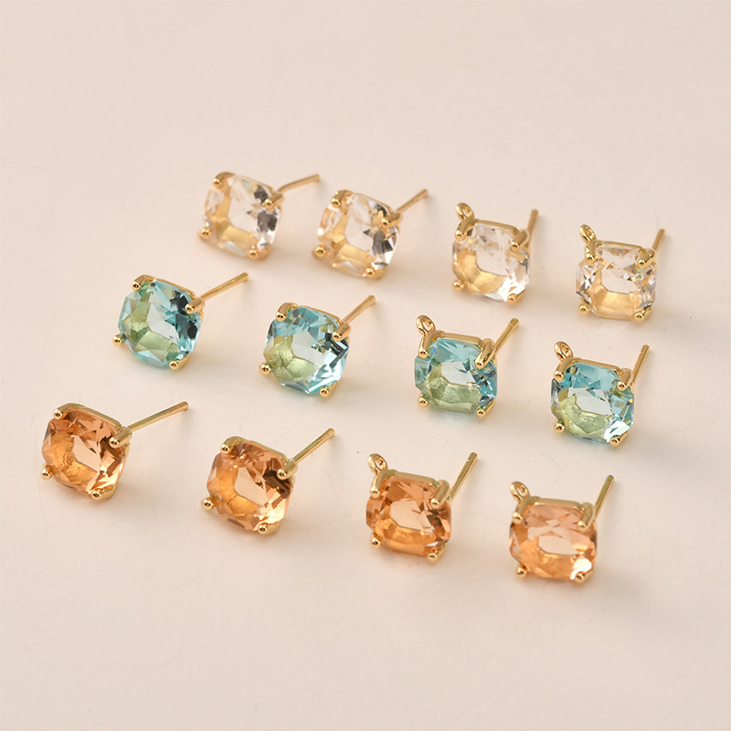 10pair Colors Faceted Square G - Pearl Earring Stud ulasan dan harga