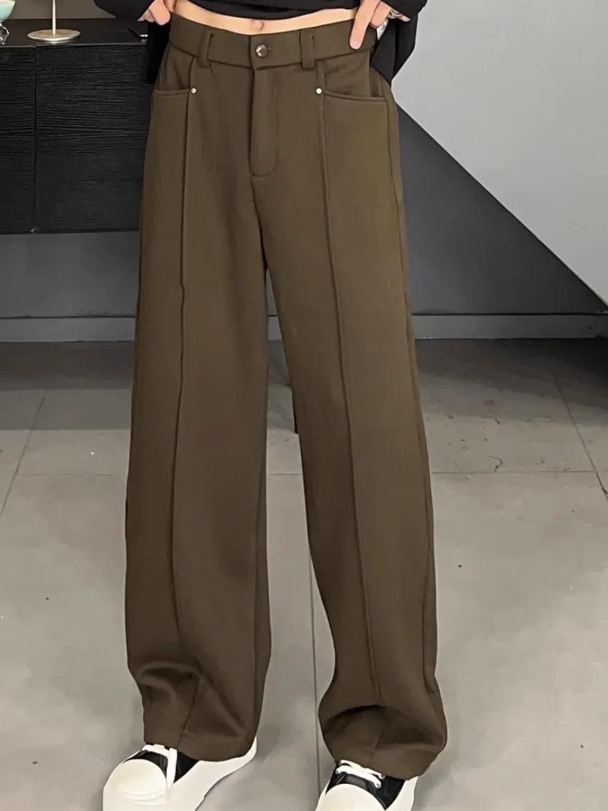 Korean Style Casual Pants Drap - Tailored Trouser Wide ulasan dan harga