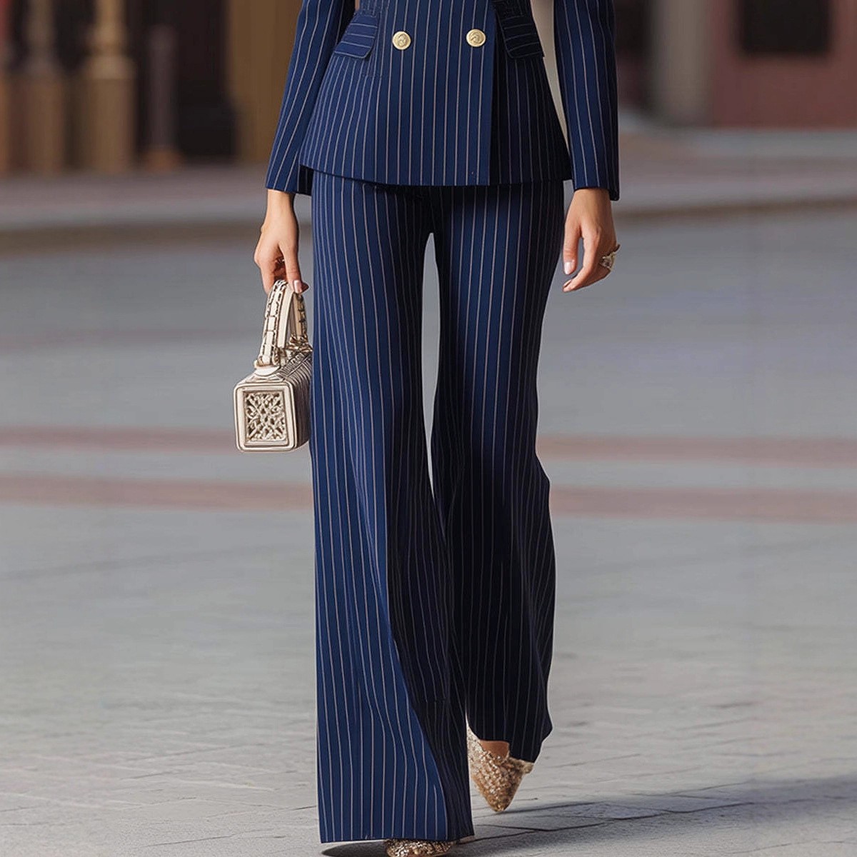 Women Suit Set Pants Wide Leg  - Tailored Trouser Wide ulasan dan harga