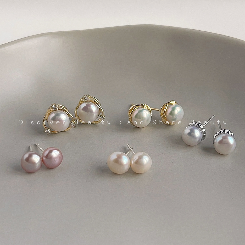 DIY accessories Personality sm - Pearl Earring Stud ulasan dan harga