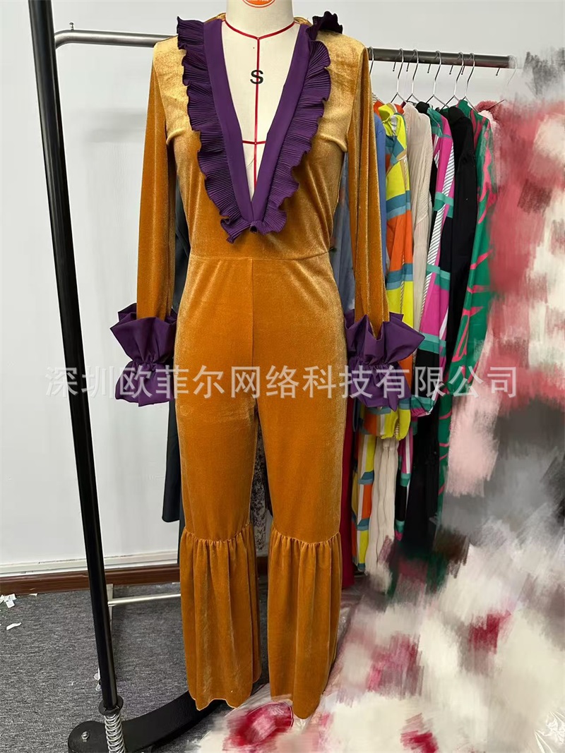 Yellow Purple Velvet Women Jum - Women'S Formal Wear For Wedding Guest ulasan dan harga
